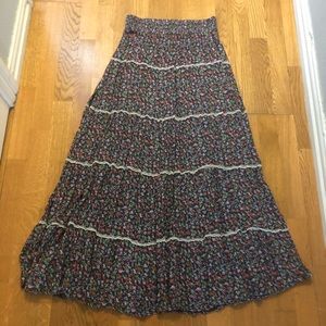 Prairie Floral Maxi Boho Skirt